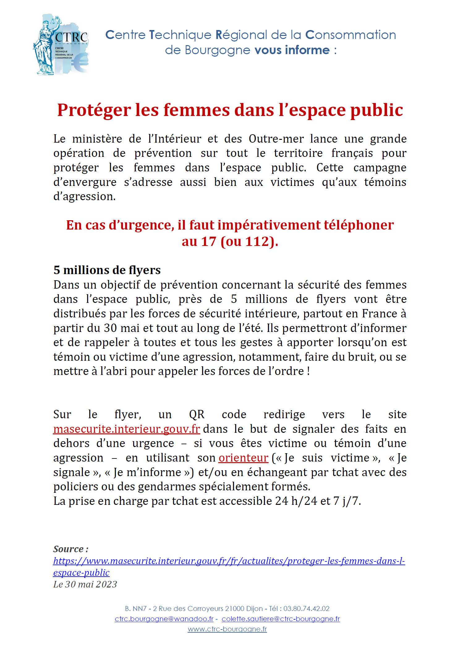 Sécurité des femmes P1 - CTRC de Bourgogne - 06.06.2023