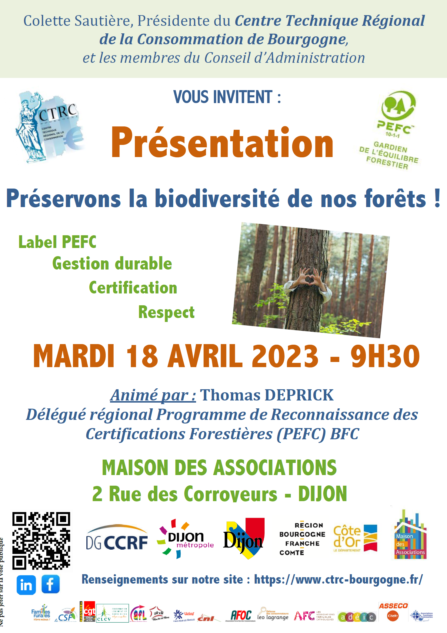 Invitation PEFC - BFC CTRC de Bourgogne 18.04.2023