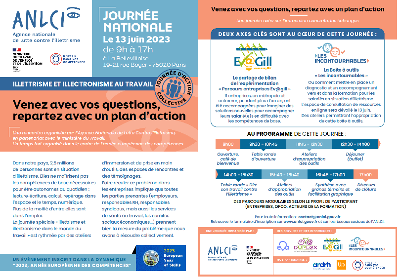 Le CTRC de Bourgogne vous informe sur la journée "illettrisme et illectronisme au travail" le 13.06.2023