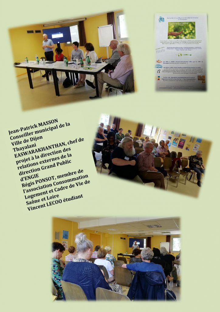 Le Centre Technique Régional de la Consommation de Bourgogne et ENGIE a proposé son colloque sur la transition énergétique le vendredi 03 juin 2022 à la Maison des Associations de Dijon
