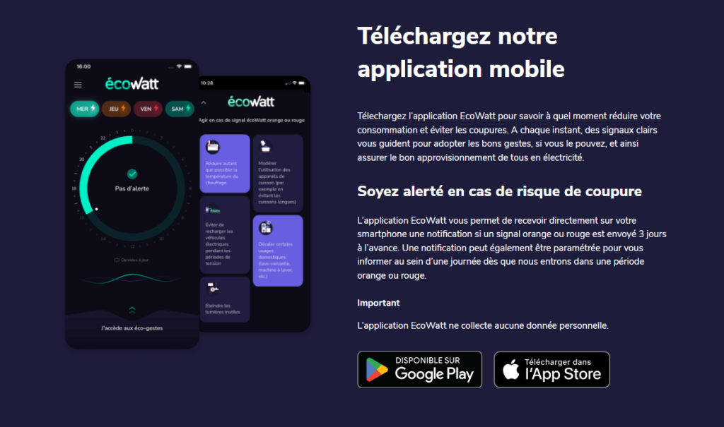 application mobile mon eco watt